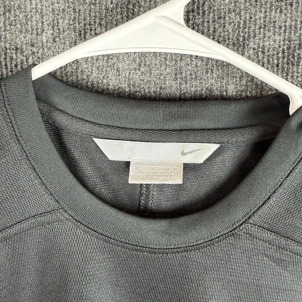 Nike Shirt Mens Medium M Black Short Sleeve Performance Athletic Pique Running